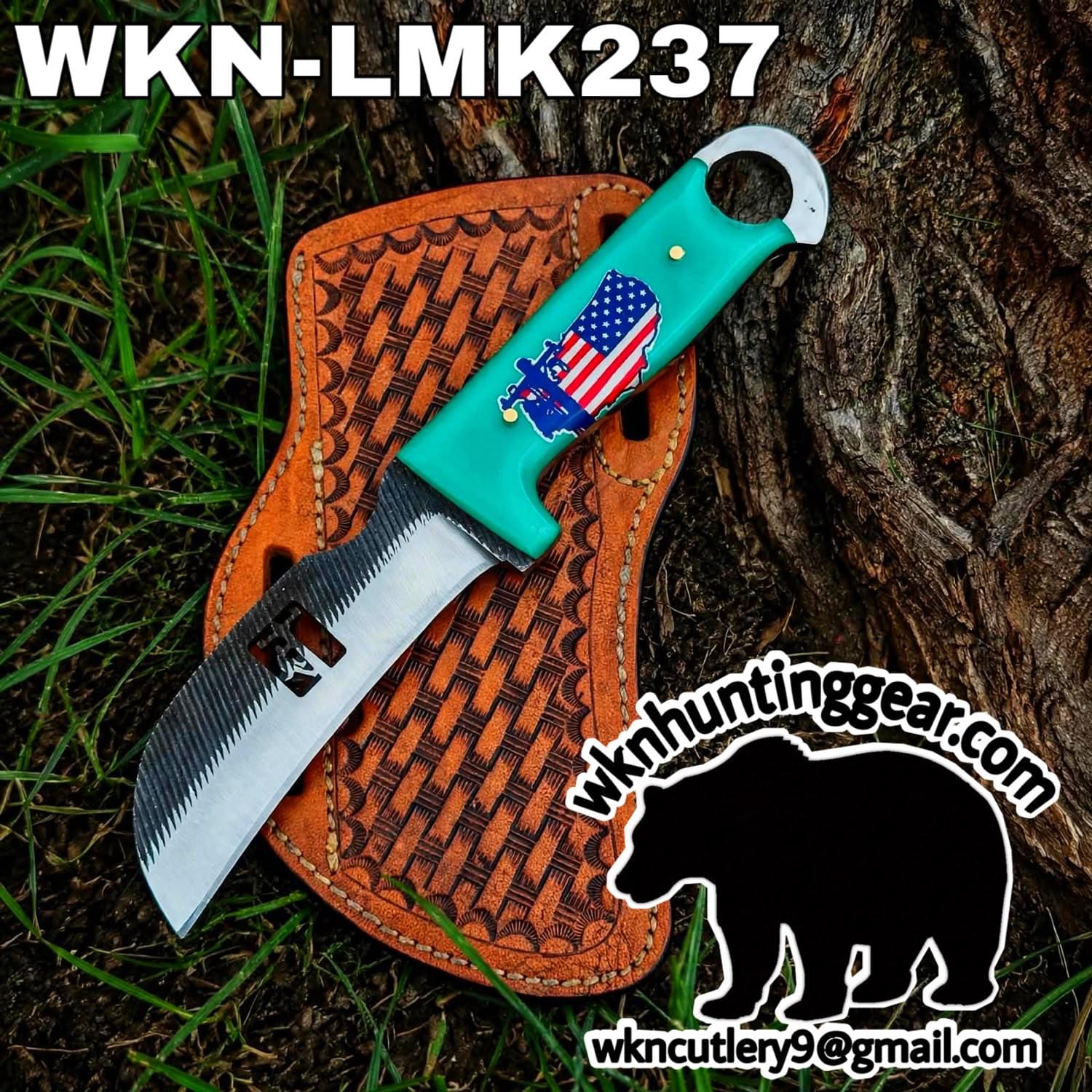 Handmade Lineman Knives | Hawksbill Blades | Custom Leather Sheath - Image 1