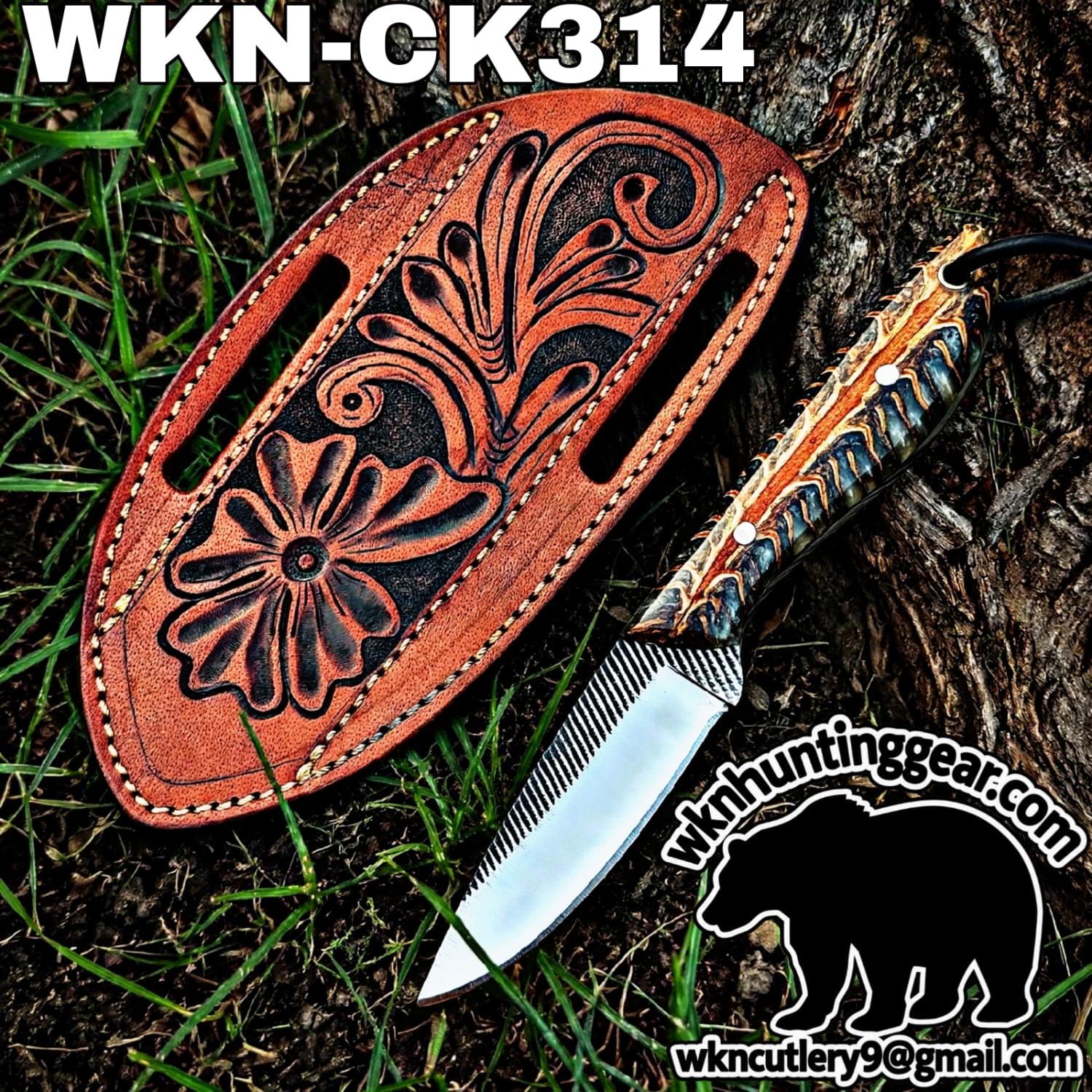 Handmade Cowboy Knife | Rasp Blades | Custom Leather Sheath. - Image 1