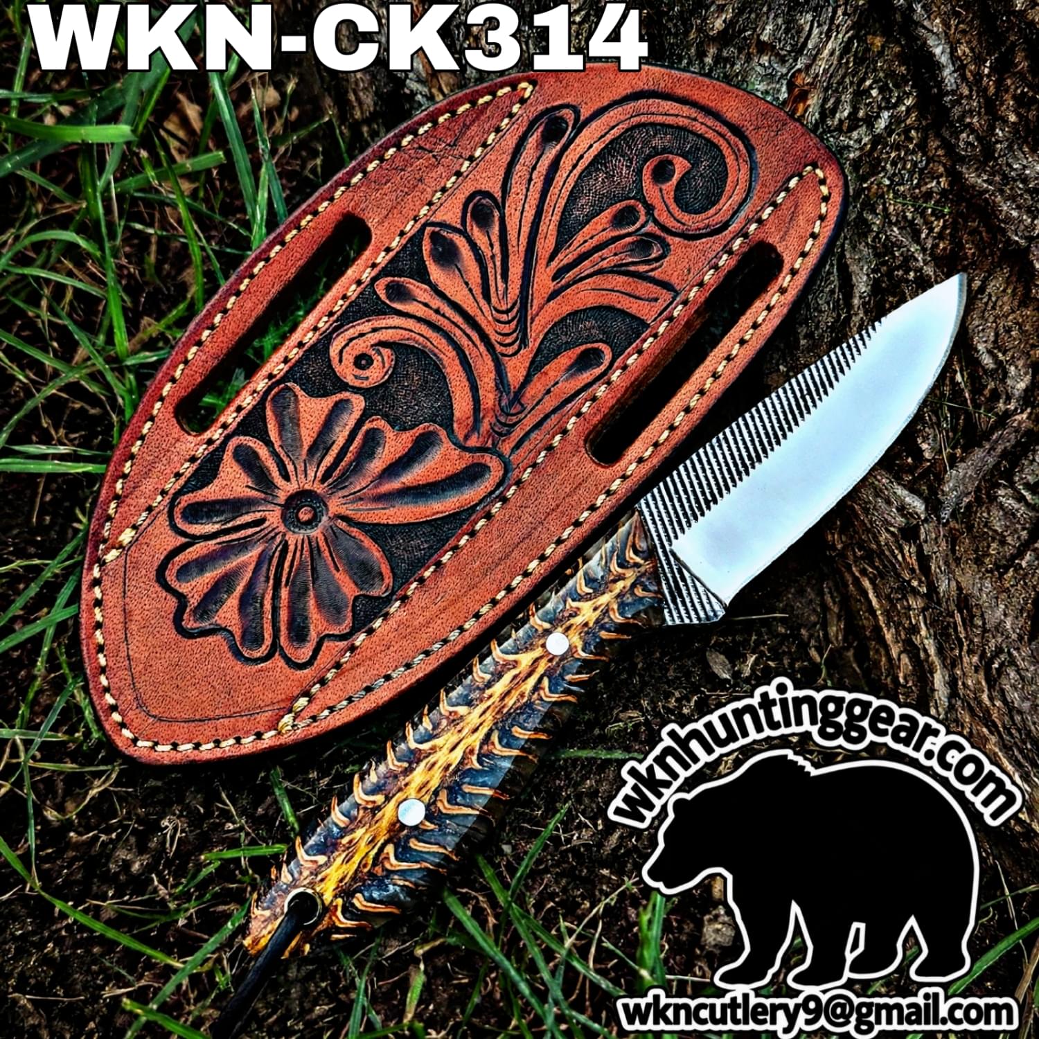 Handmade Cowboy Knife | Rasp Blades | Custom Leather Sheath. - Image 2