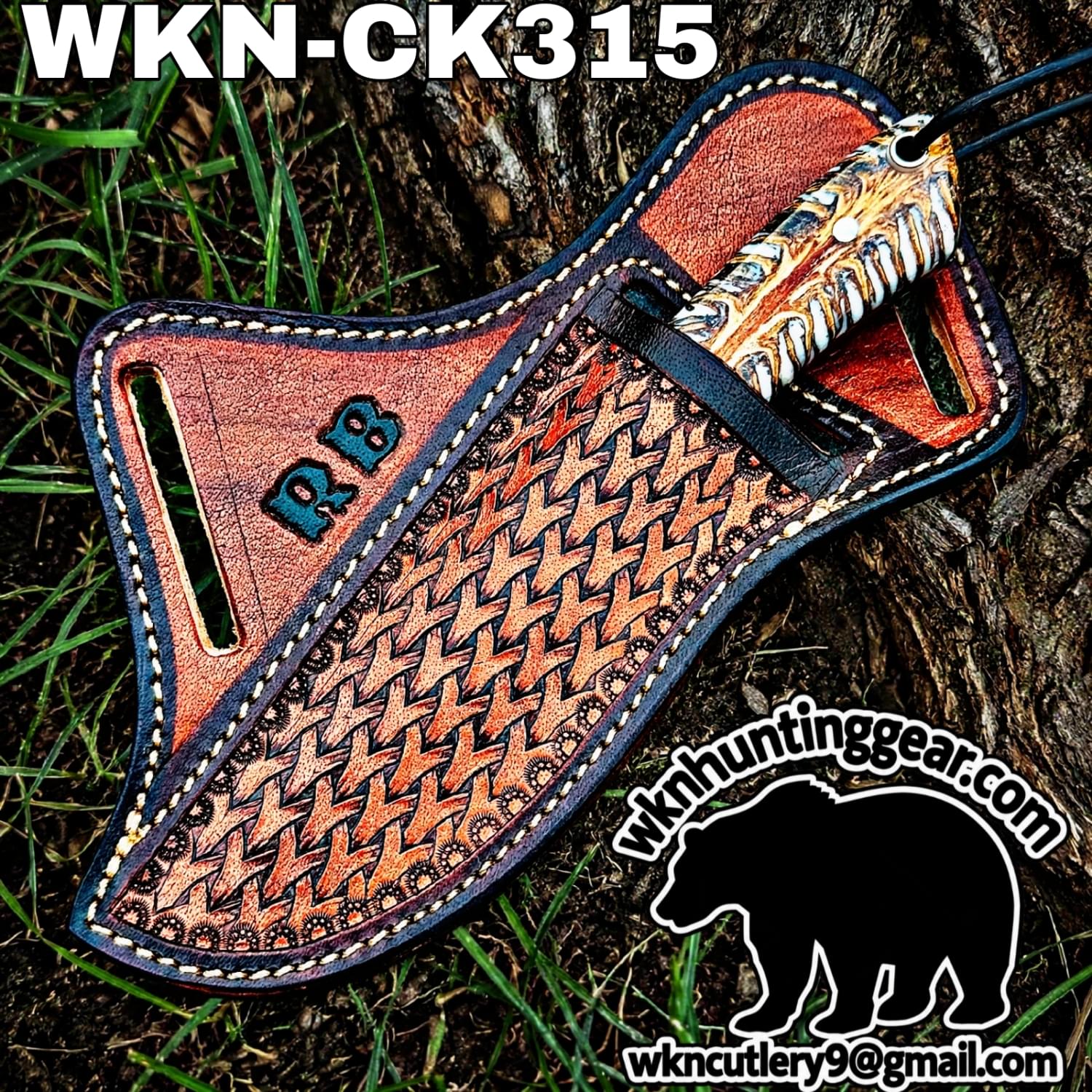 Handmade Cowboy Knife | Damascus Blades | Custom Leather Sheath. - Image 3
