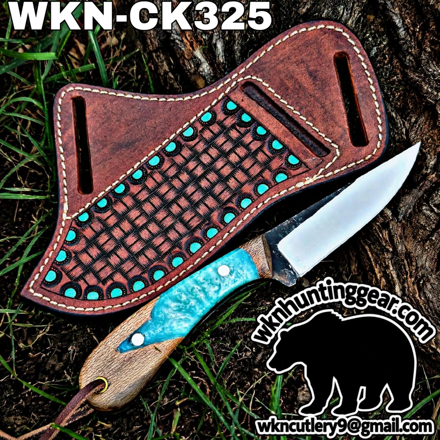 Handmade Cowboy Knife | 1095 High Carbon Steel Blade | Custom Leather Sheath. - Image 2