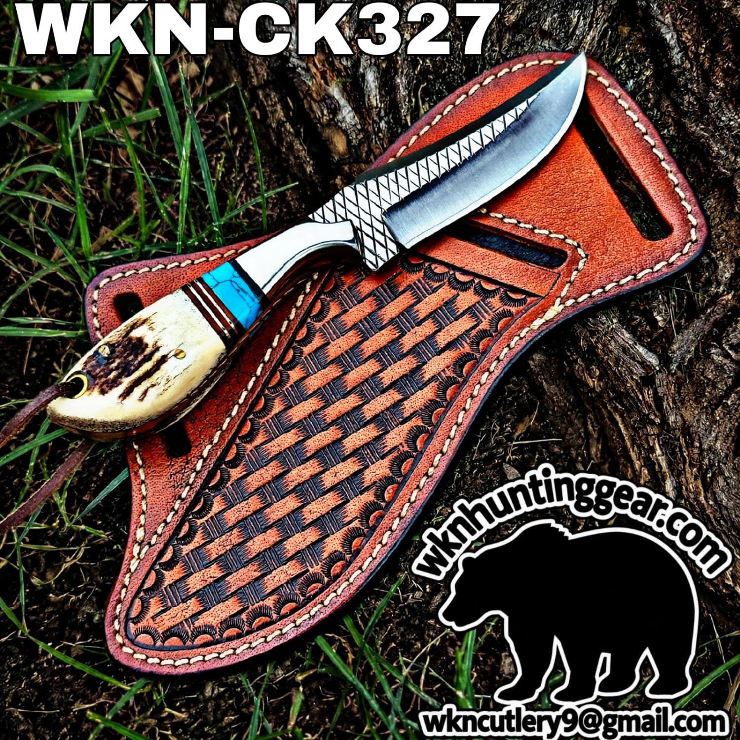 Handmade Cowboy Knife | Rasp Blade | Custom Leather Sheath. - Image 2