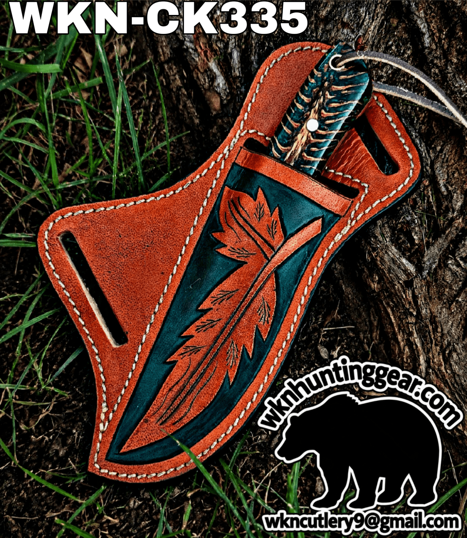 Handmade Cowboy Knife | Rasp Blade | Custom Leather Sheath. - Image 3
