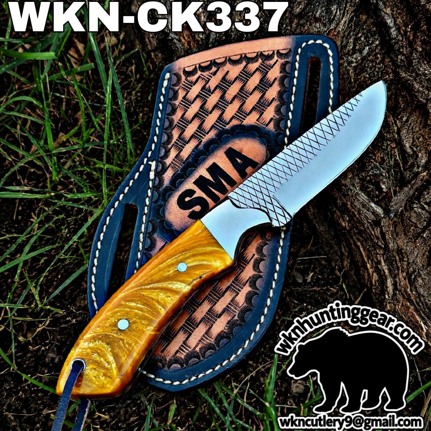 Handmade Cowboy Knife | Rasp Blade | Custom Leather Sheath. - Image 2