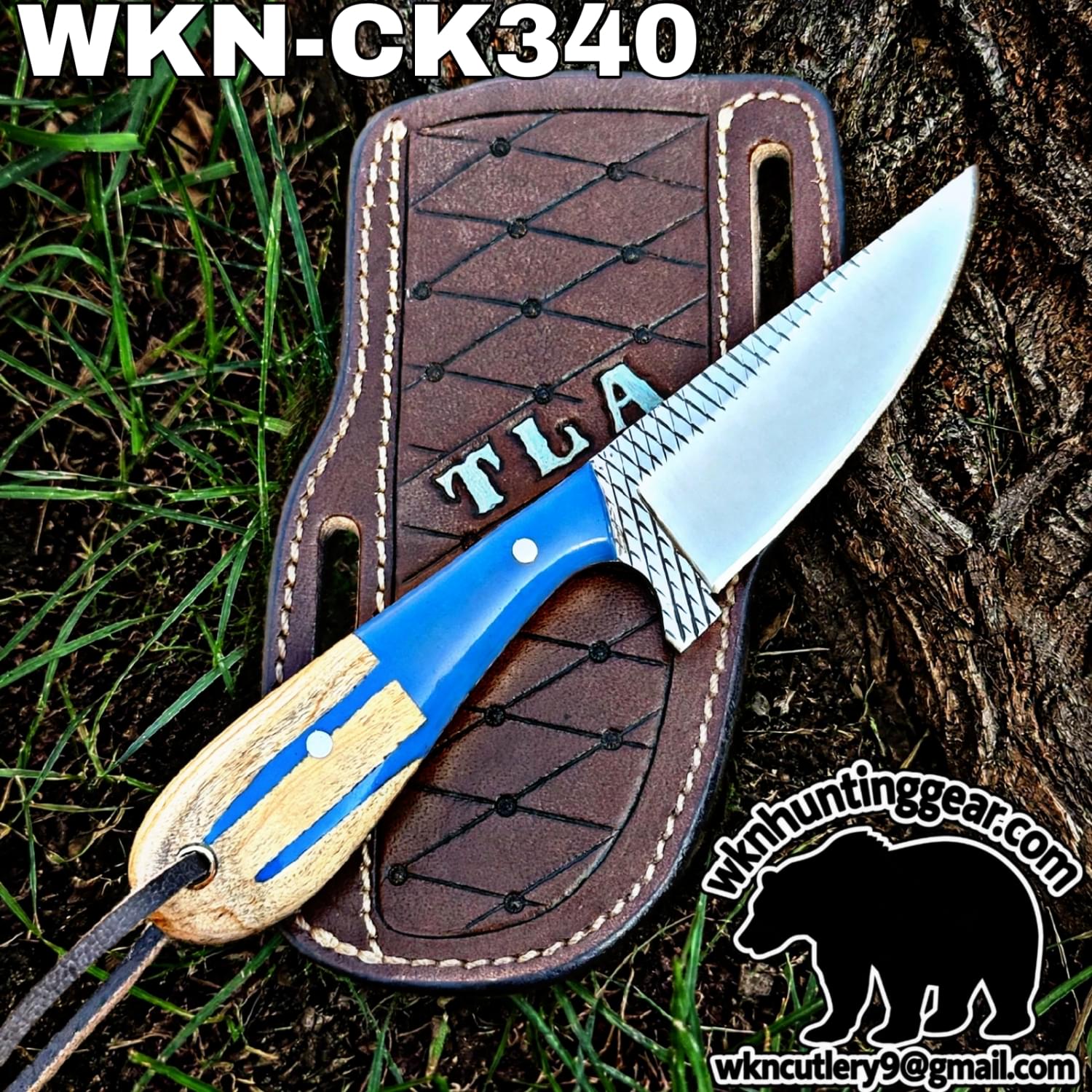 Handmade Cowboy Knife | Rasp Blade | Custom Leather Sheath. - Image 2