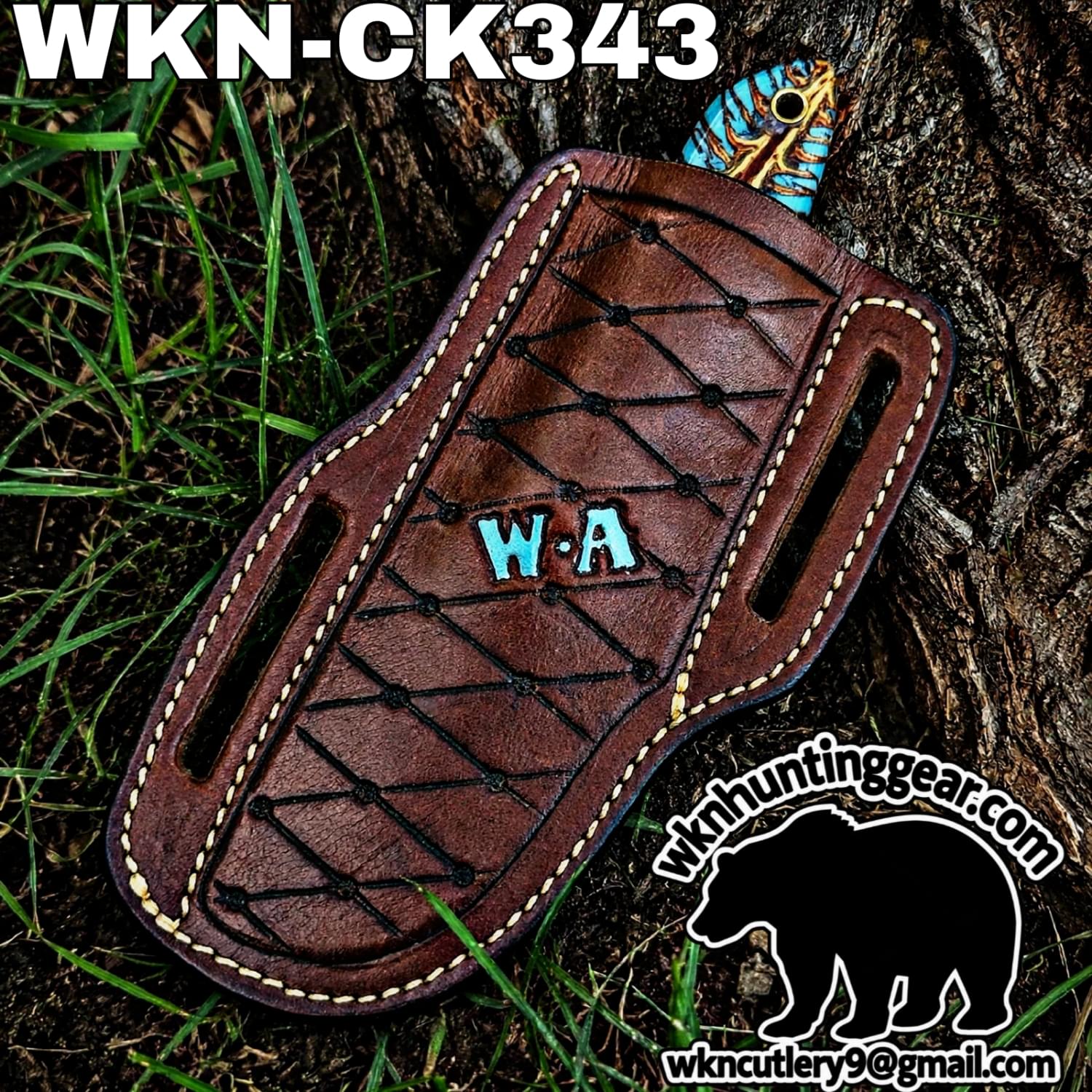 Handmade Cowboy Knife | Rasp Blade | Custom Leather Sheath. - Image 3