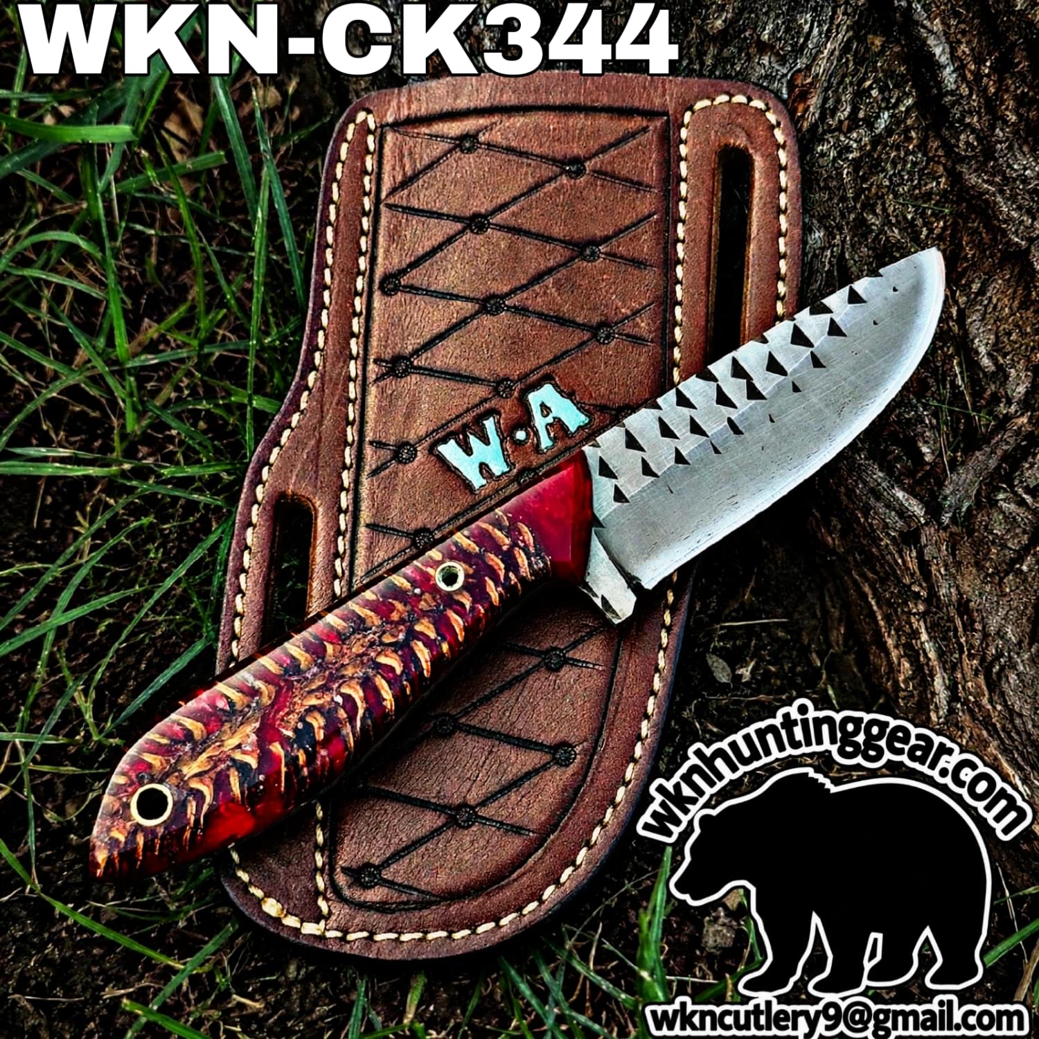 Handmade Cowboy Knife | Rasp Blade | Custom Leather Sheath. - Image 2