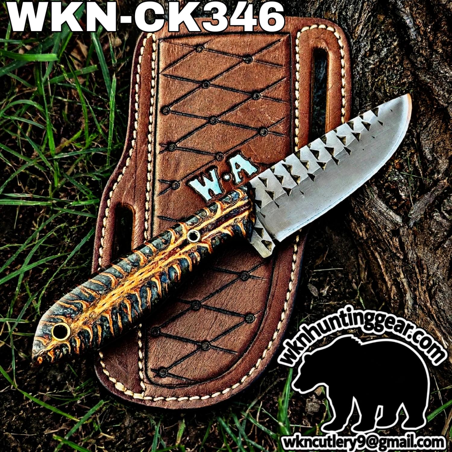 Handmade Cowboy Knife | Rasp Blade | Custom Leather Sheath. - Image 2
