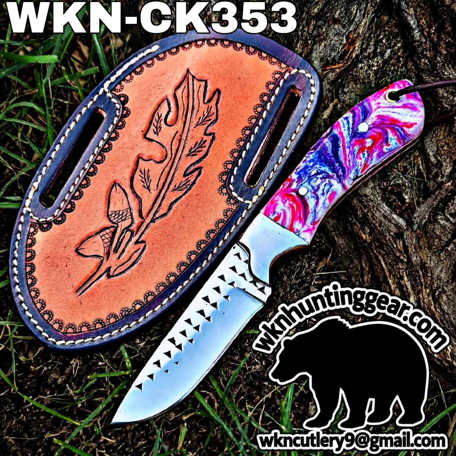 Handmade Cowboy Knife | Rasp Blade | Custom Leather Sheath. - Image 1