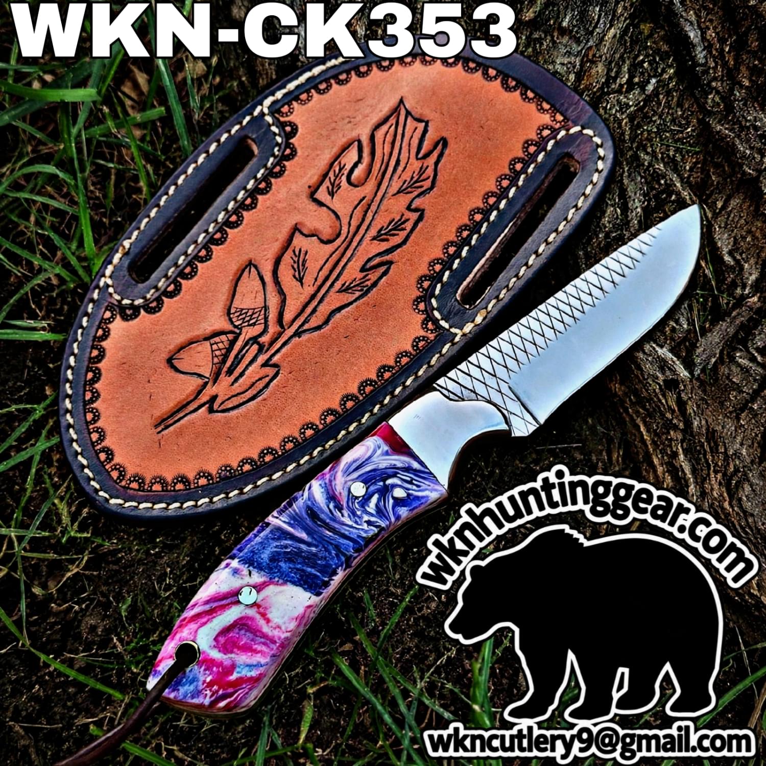 Handmade Cowboy Knife | Rasp Blade | Custom Leather Sheath. - Image 2