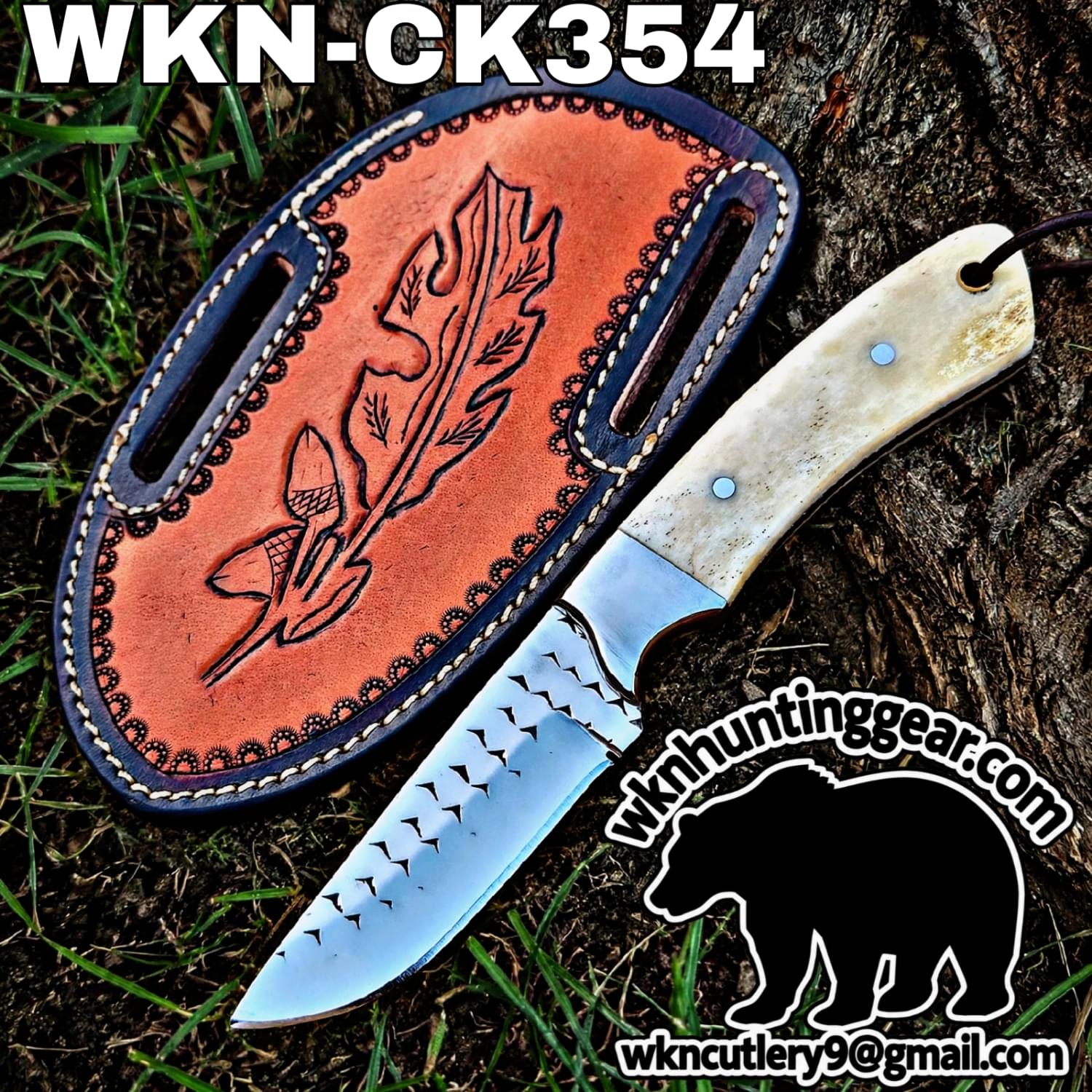 Handmade Cowboy Knife | Rasp Blade | Custom Leather Sheath. - Image 1