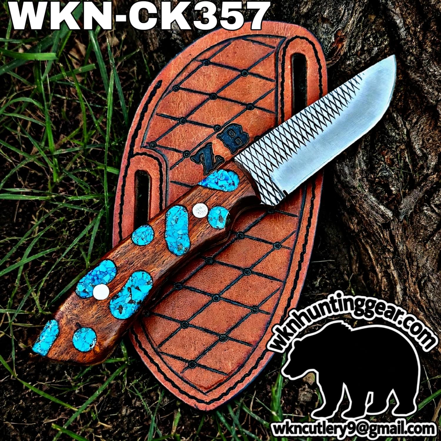 Handmade Cowboy Knife | Rasp Blade | Custom Leather Sheath. - Image 2