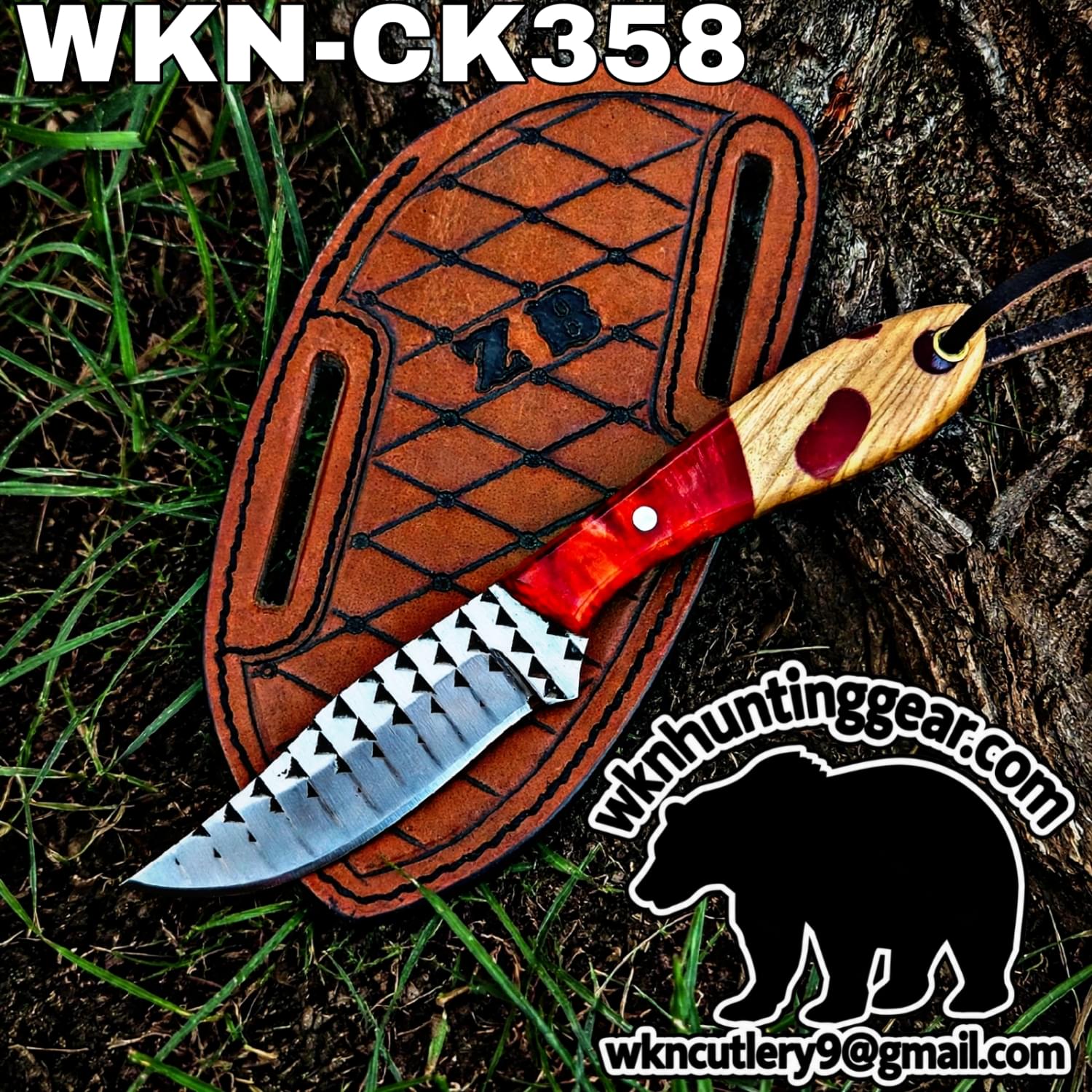 Handmade Cowboy Knife | Rasp Blade | Custom Leather Sheath. - Image 1